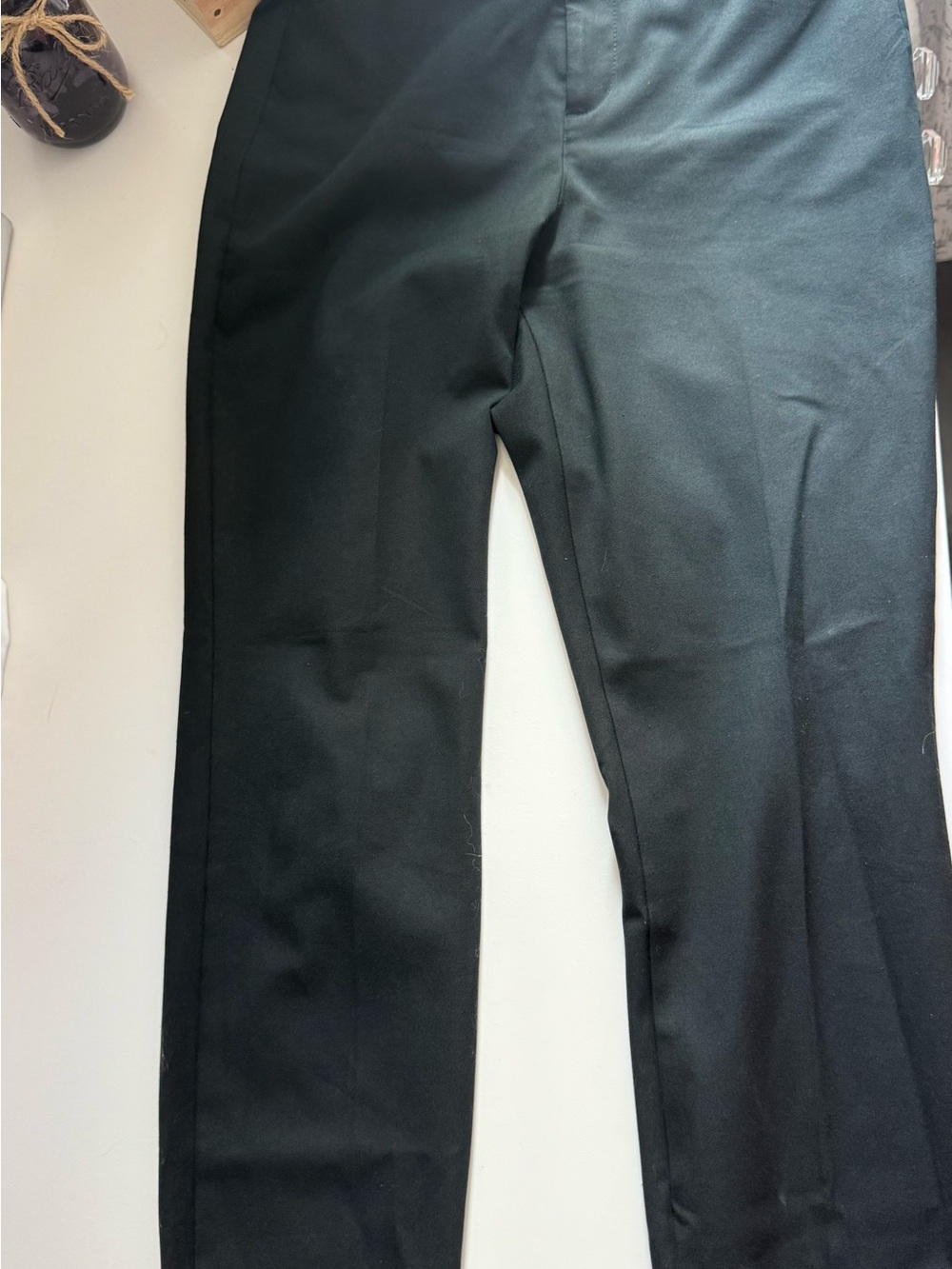 Black Straight-Leg Dress Pants high rise pixie cut